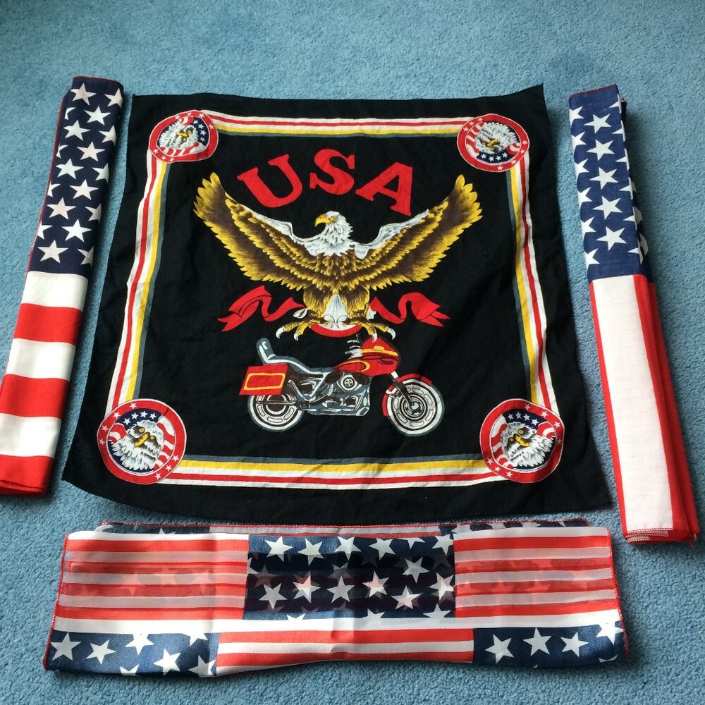 USA Biker Eagle Motorcycle Flag BANDANA Head Face Neck Scarf Wrap Cover Scarves